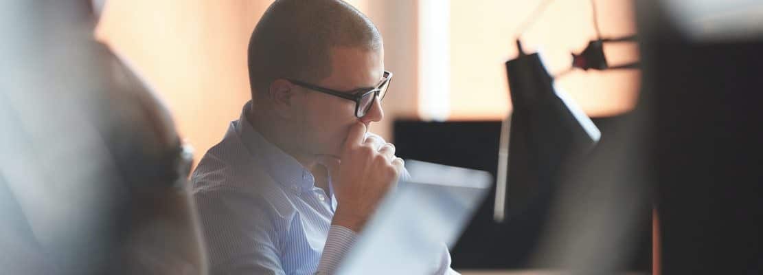 startup business, software developer working on computer