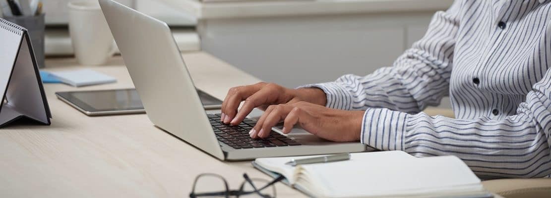 Working on computer