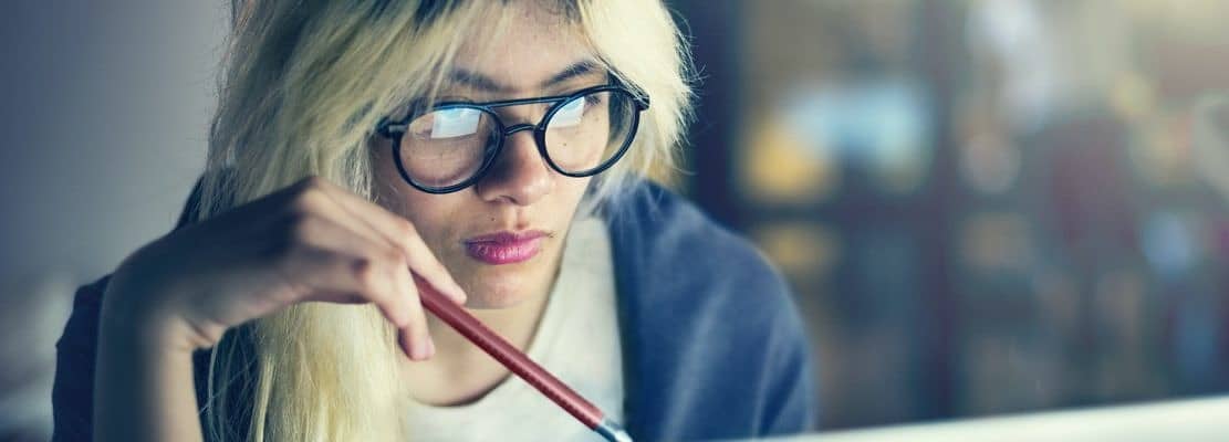 Woman Laptop Working Planning Thinking Concept