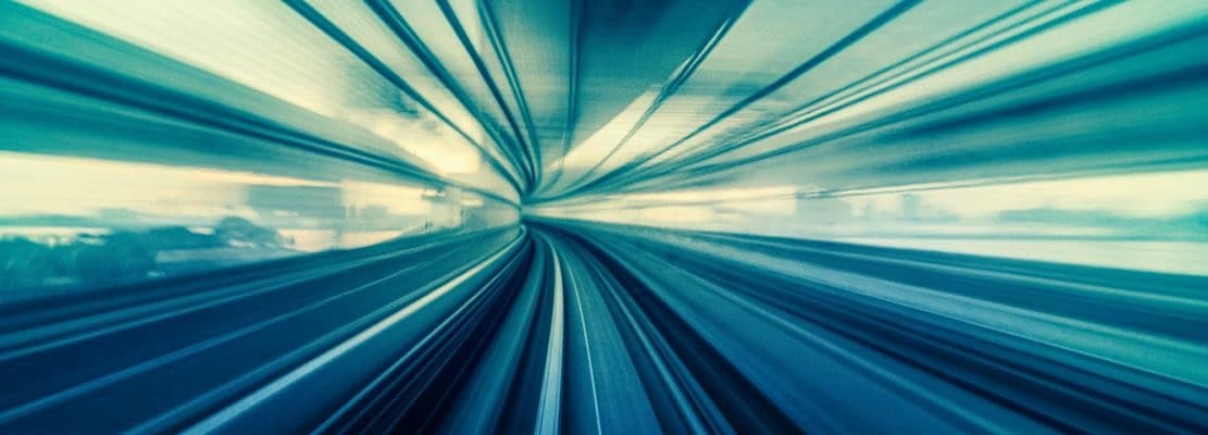 Abstract Moving Motion blur of Line moving between tunnel, futuristic and innovation technology