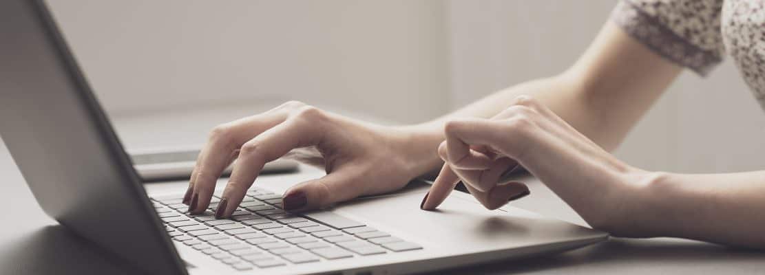 Woman working with her laptop