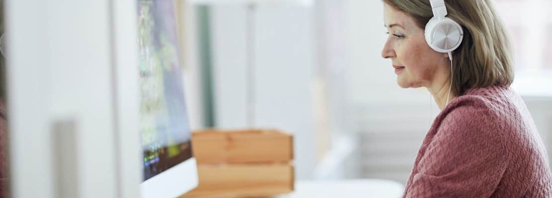 Adult Woman Using Computer