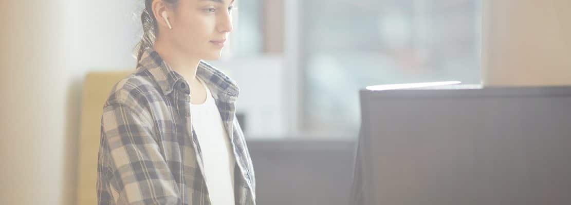 Woman working on computer
