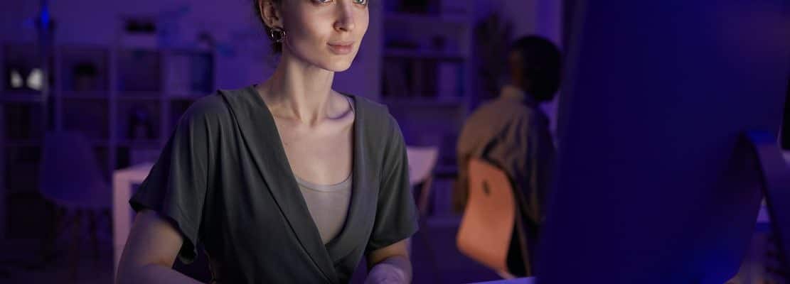Elegant Woman Working On Computer