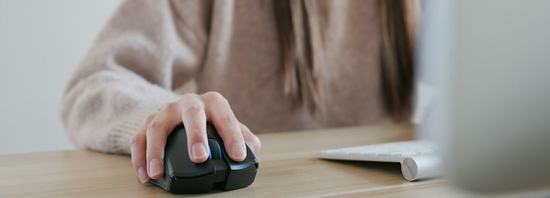 Woman use of computer at office