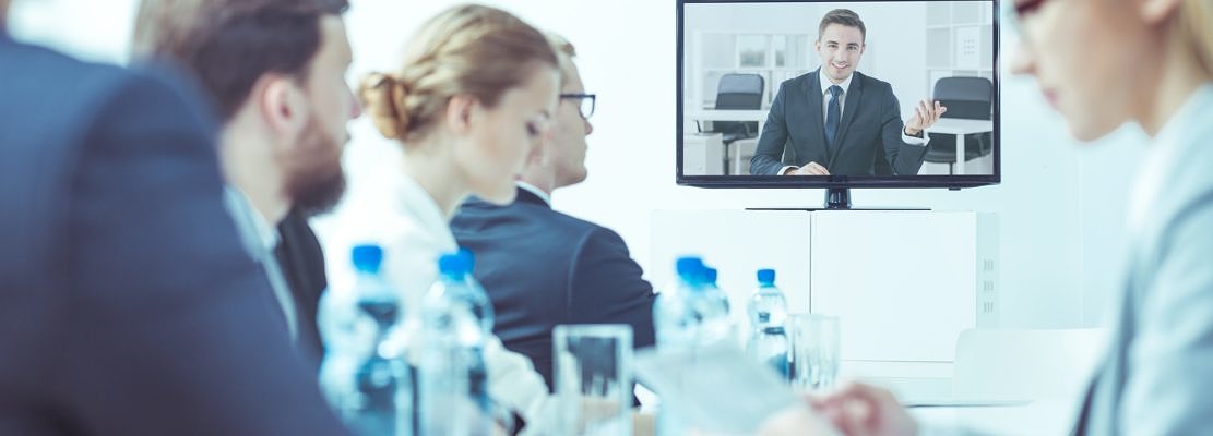 Video conference at company