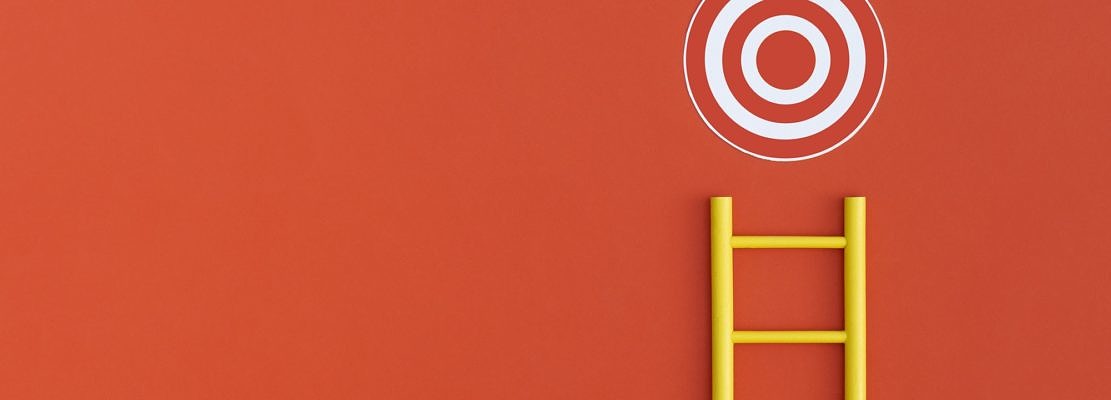 Ladder career path for business growth success process. Inspiration and creative idea concept.