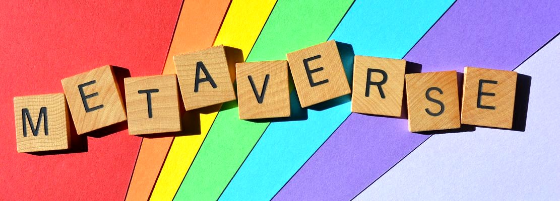 Metaverse, word as banner headline