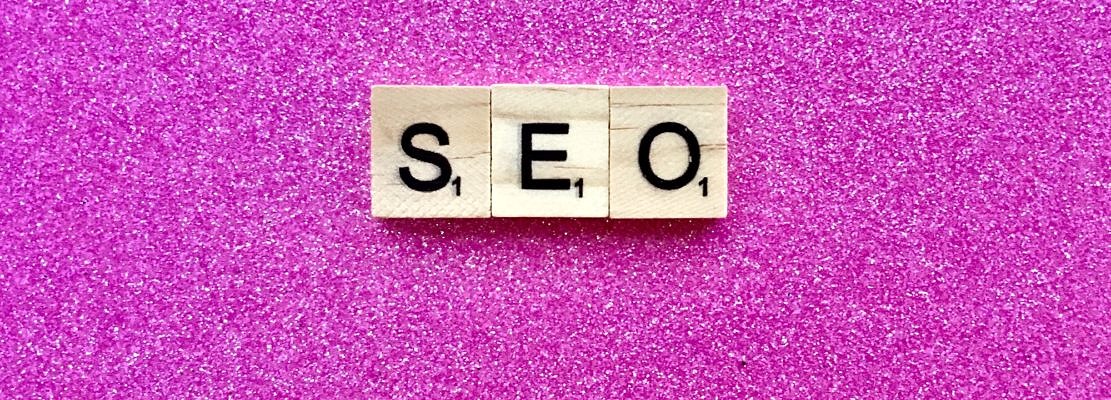 SEO on pink background