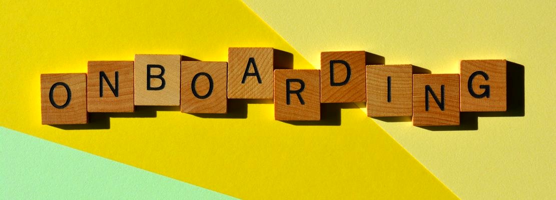 Onboarding, word as banner headline