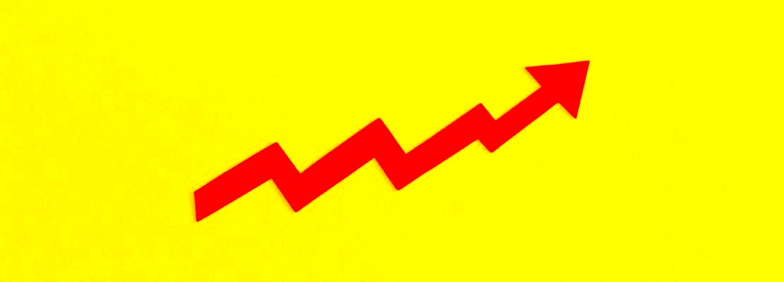 Business growth concept. Financial report with graphs and arrow.