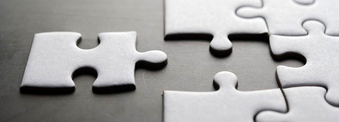 Jigsaw puzzle with missing piece. Missing puzzle pieces