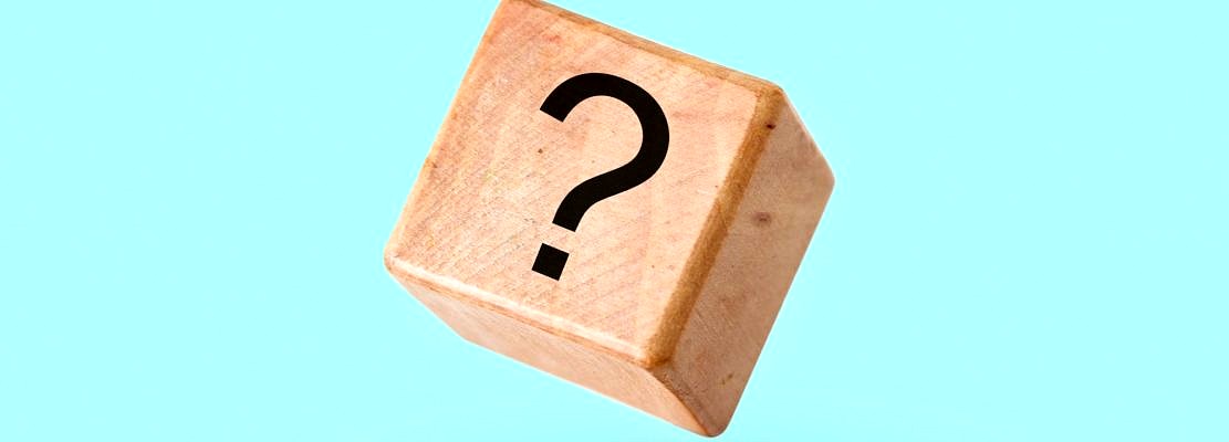 Question mark on the block