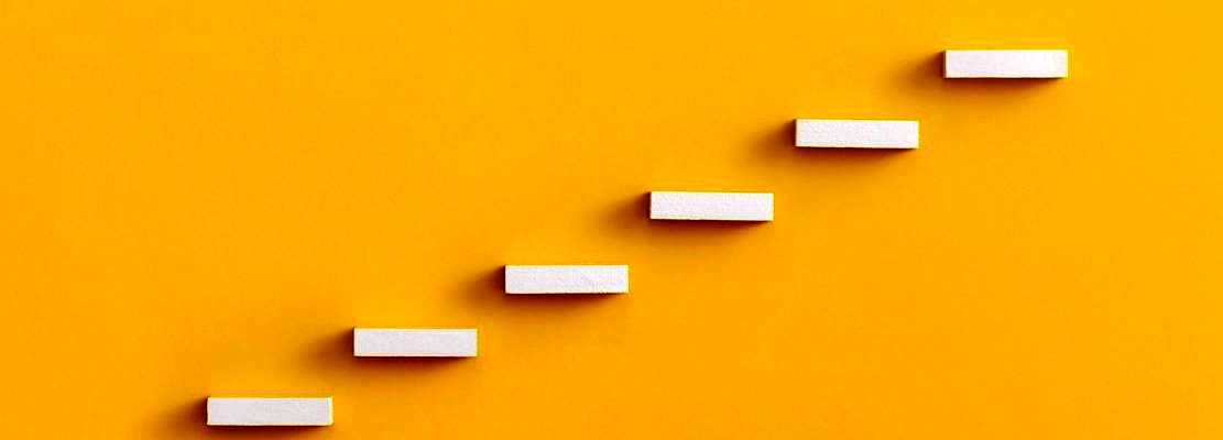 Ladder career path for business growth success process concept.