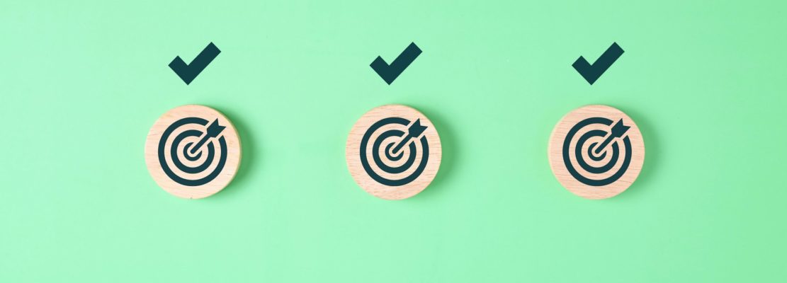 Business target goal and arrow icons