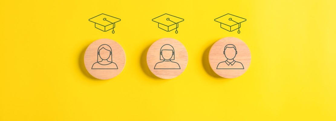 education icon and graduate cap concept. person graduation icon. High quality photo