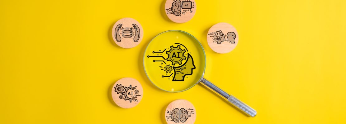 Businessman with smart Artificial Intelligence AI technology