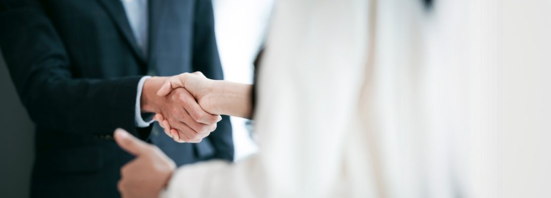 Business people making handshake with partner, greeting, dealing, merger and acquisition